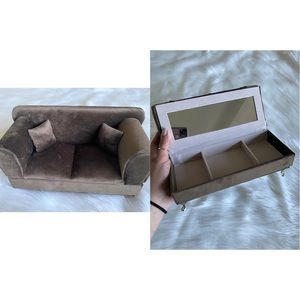 NEVER USED, mini sofa jewelry box
